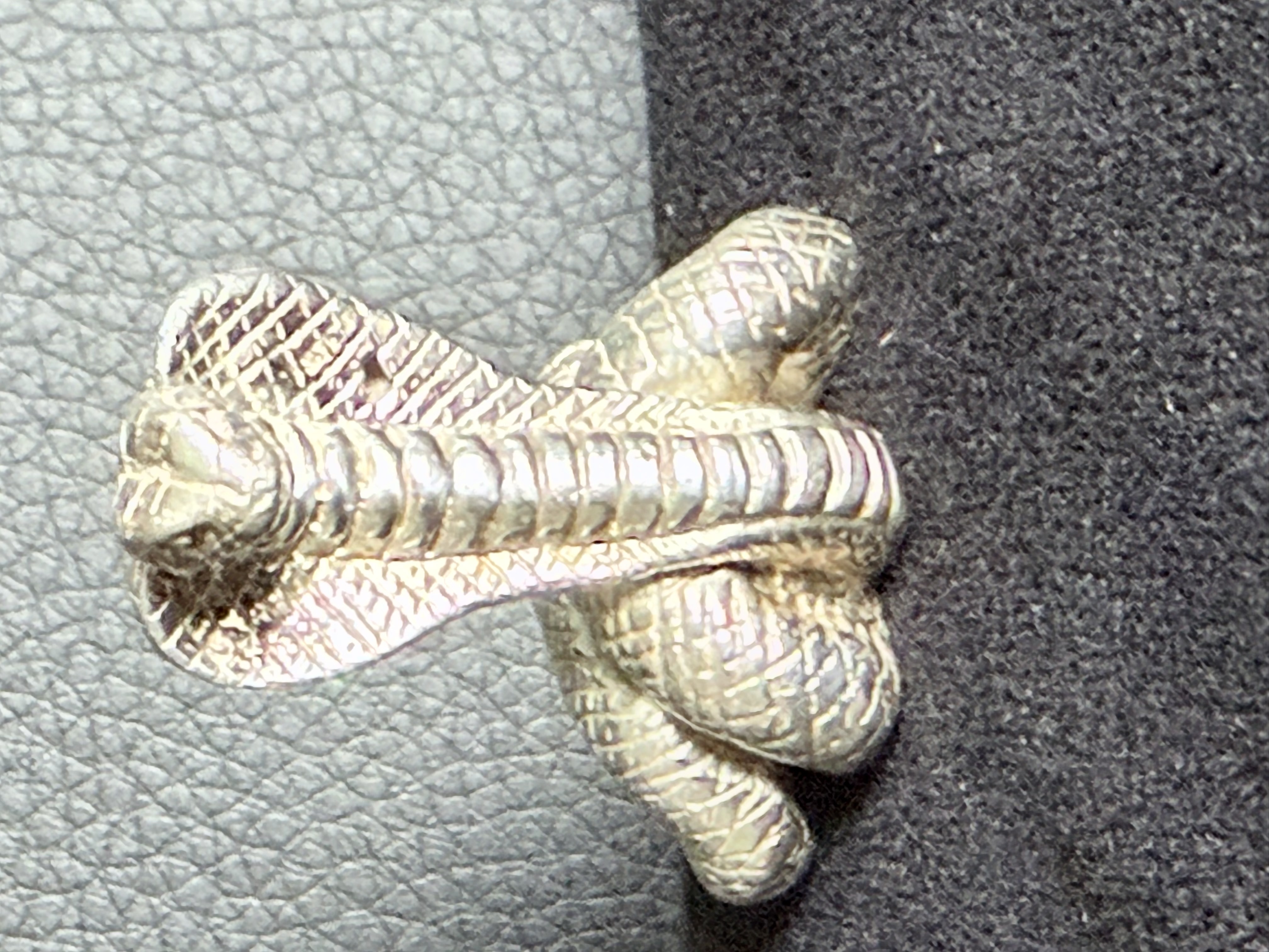 Cast Sterling Silver Cobra (defect)